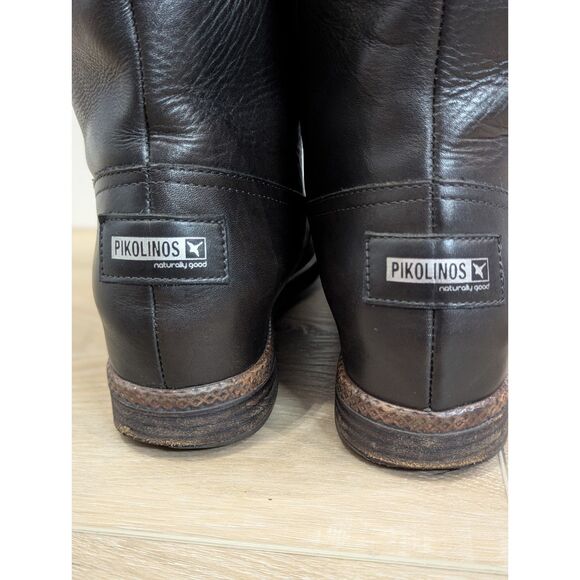 Pikolinos Womens Size 40 9.5 Classic Tall Riding Leather Zipper Boots - Picture 8 of 16